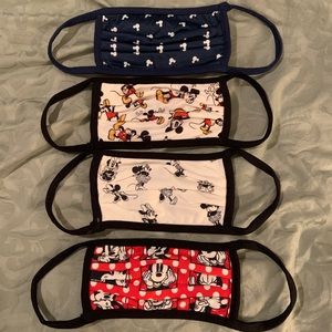 Lot of 4 Disney Face Masks Size Large